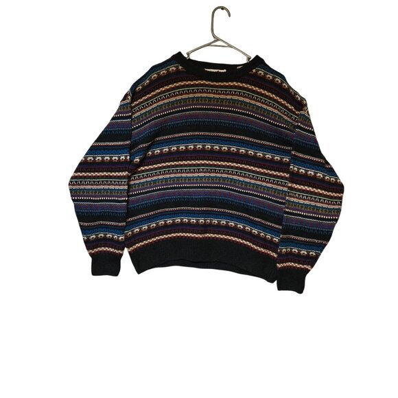 Vintage Florence Tricot Italy Coogi Style Sweater Men's Multicolor Striped Knit - Picture 2 of 8